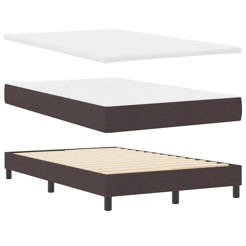 Letto a molle con cuscino Marrone Scuro 120 x 200 cm Tessuto 3338758