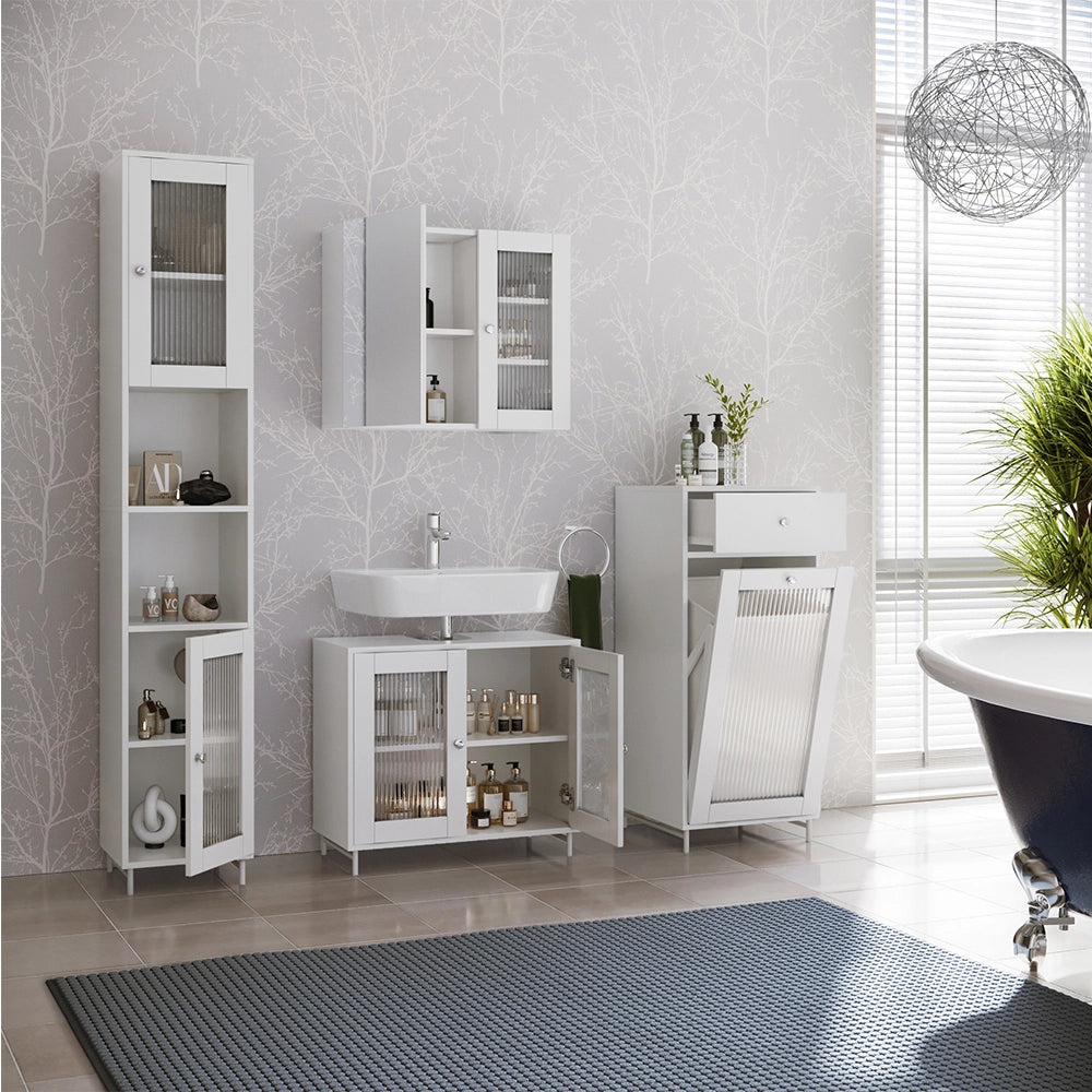Vicco Set di mobili da bagno Bianco 4 parti