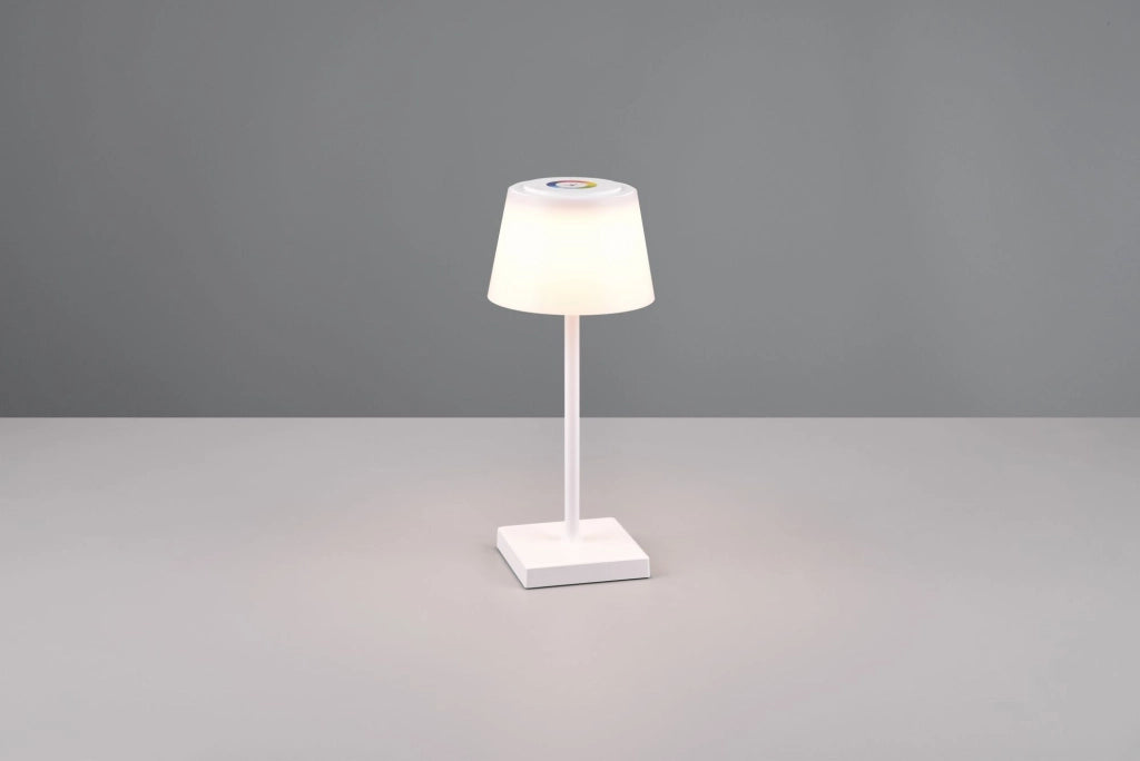 SANCHEZ LAMPADA DA ESTERNO LED 2,1W 190lm, 3000+4000+5000K DA APPOGGIO RICARICABILE BIANCA CON REGOLAZIONE INTENSITA', TEMPERATURA DI COLORE E RGB H.30CM IP44