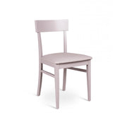 4x Sedia in legno laccato grigio chiaro con seduta in similpelle 445xh. 82 cm