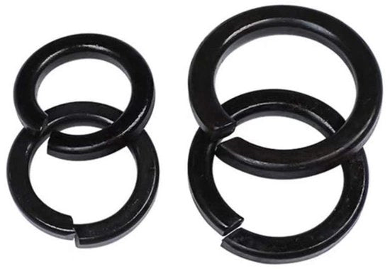 Set di 100 anelli a rullo piatto in acciaio di carbonio - Componenti di fissaggio - M3/M4/M5/M6/M8/M10 - Per pacchi di lavatrice - Ideale per applicazioni DIY