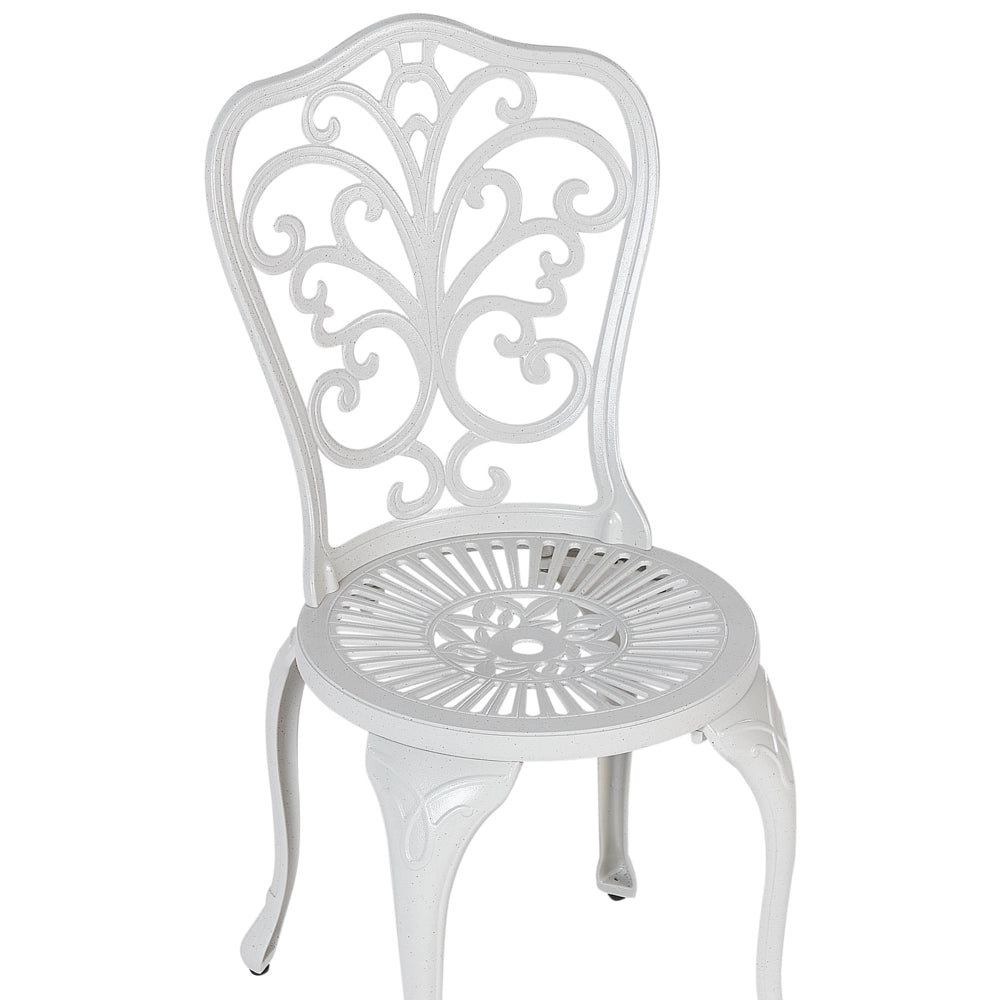 Set da giardino in metallo per bistrot Tavolo e sedie bianco sporco stile vintage
