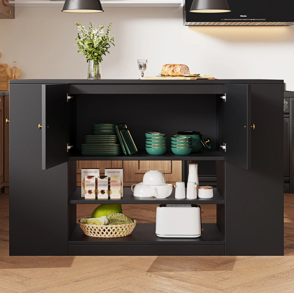 Isola da cucina in MDF con piano ribaltabile e cassetti