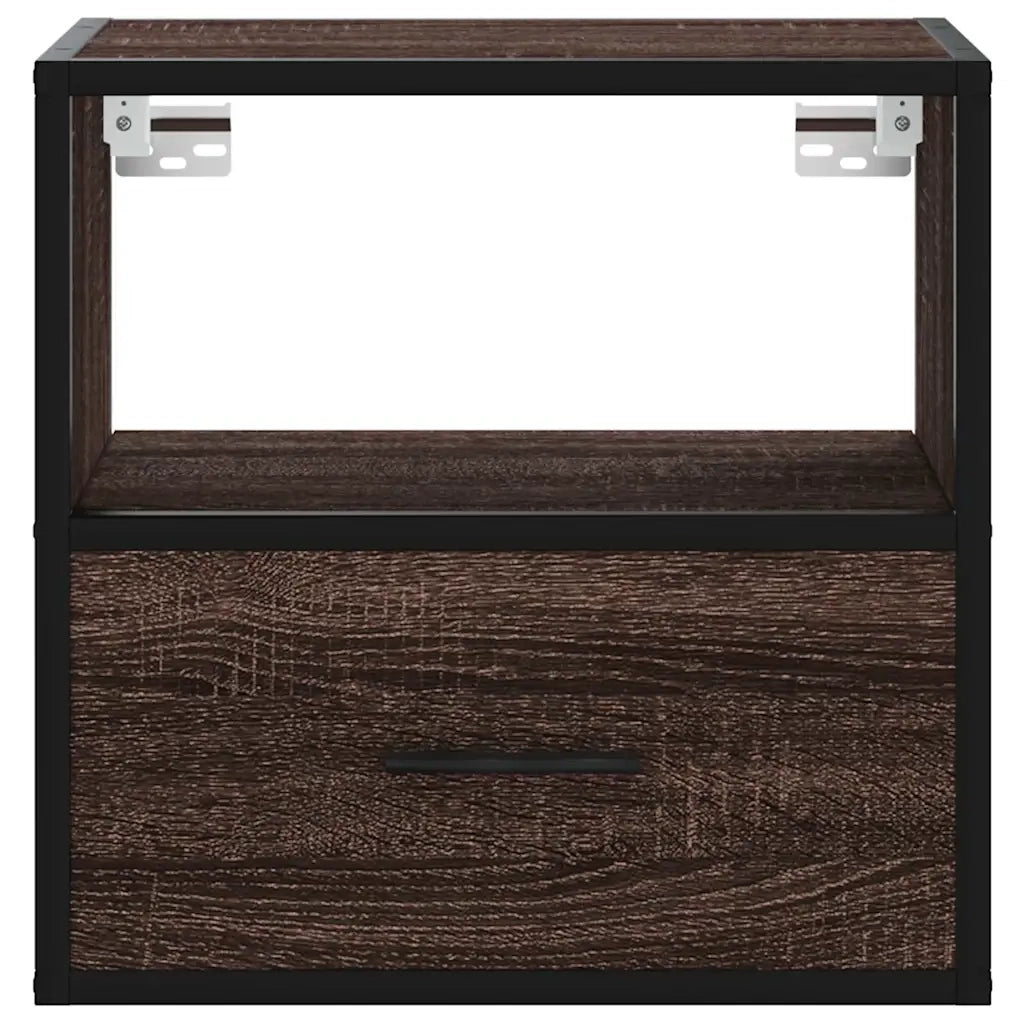 Comodini a Muro 2 pz Rovere Marrone 40x31x39,5 cm 848743