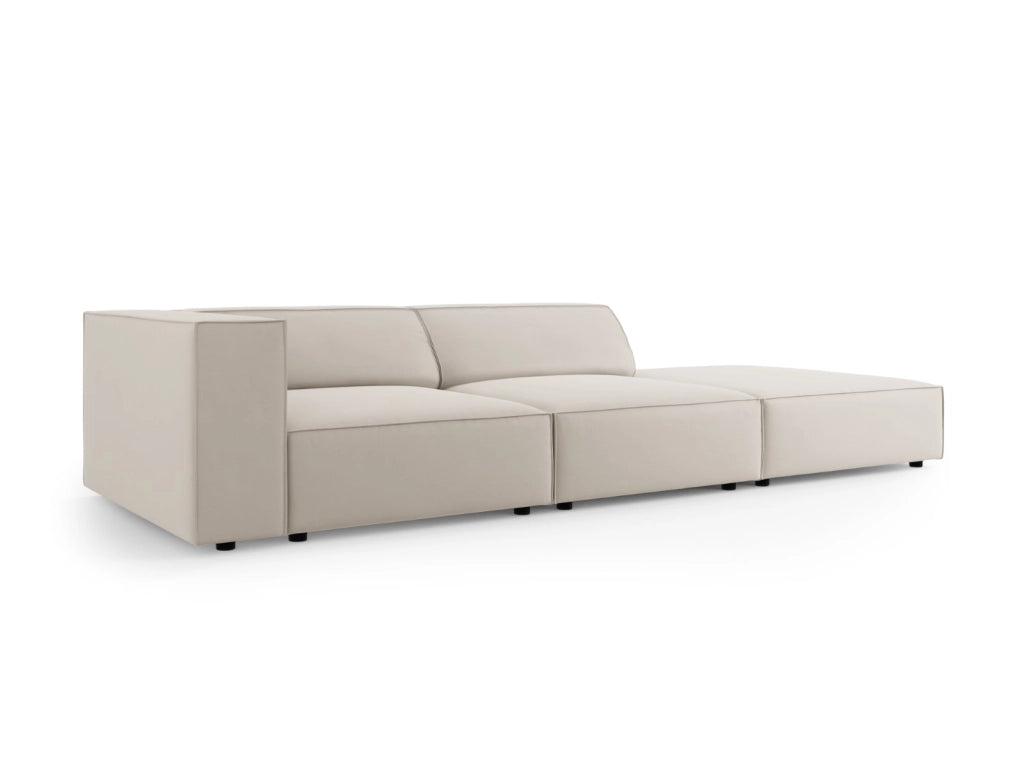 Cosmopolitan Design - Divano destro "Arendal" 4 posti in velluto ecru 