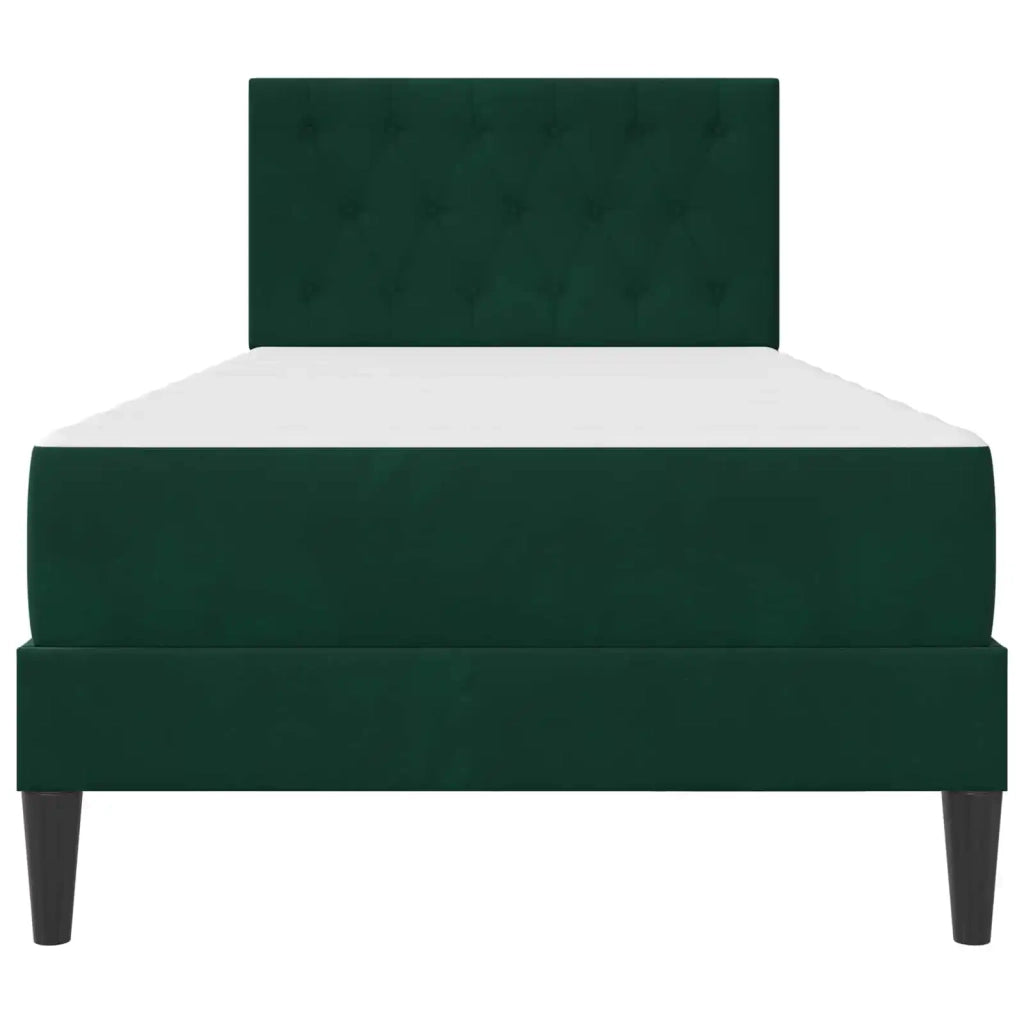 Struttura letto con materasso Verde Scuro 90 x 200 cm Velluto