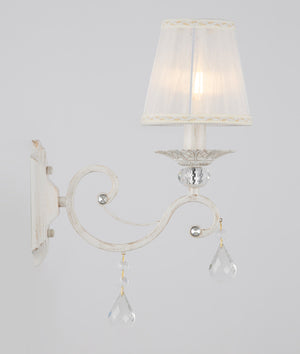 Lampada da parete Elegant in Metallo Grace Bianco con Oro