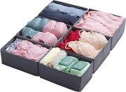 Organizzatori di carreggiata - Scatole per l'archiviazione di abbigliamento - Organizzazione di armadi per abbigliamento - Design modulare - Set da 6 - Grigio