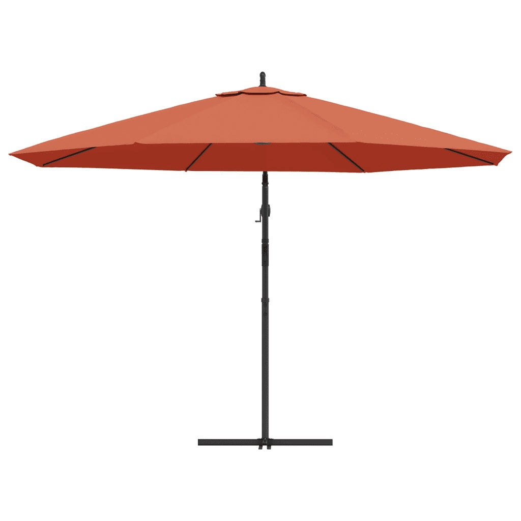 Ombrellone a Sbalzo-Ombrello da giardino Palo in Alluminio 350 cm Terracotta