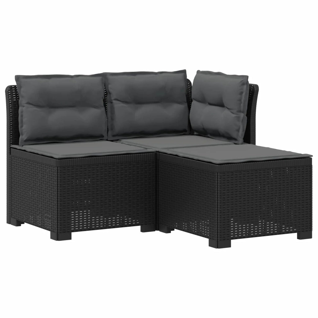 Divano da giardino 3 posti con cuscini in look rattan PP 8011905