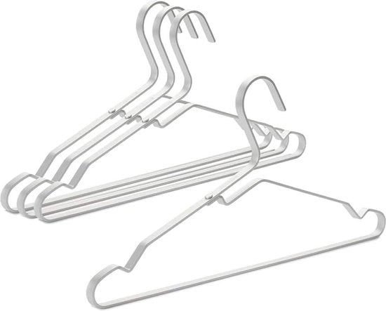 Hangers per Abbigliamento in Alluminio - Set da 4 - Argento - Organizzatore di Spazio per la Cabina Armadio