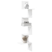 Scaffale Angolare Muro Bianco 32x32x127,5 cm Legno Multistrato 860517