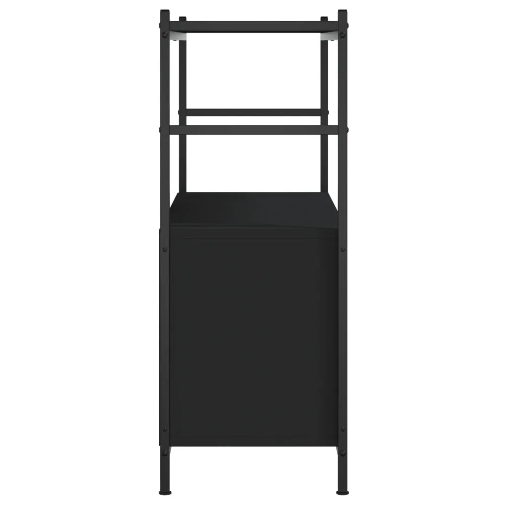 Libreria Nera 80x30x78,5 cm in Legno Multistrato e Ferro 832793
