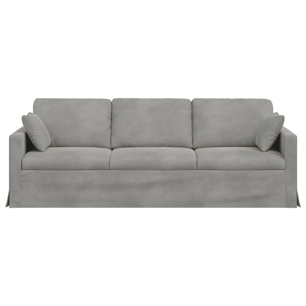 Divano Grigio chiaro 228 x 78 x 80 cm Velluto 42024440