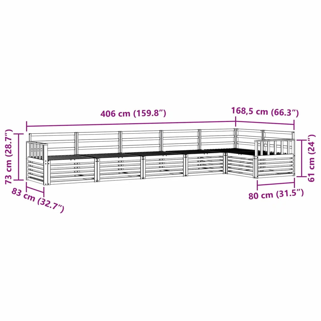 Set di divani da esterno 6 pcs Naturale 3373529