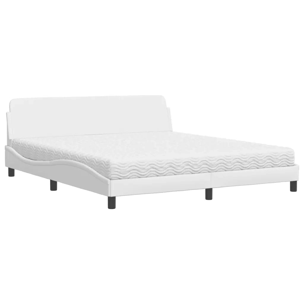 Letto con Materasso Dover Bianco 180x200 cm in Similpelle 3208458