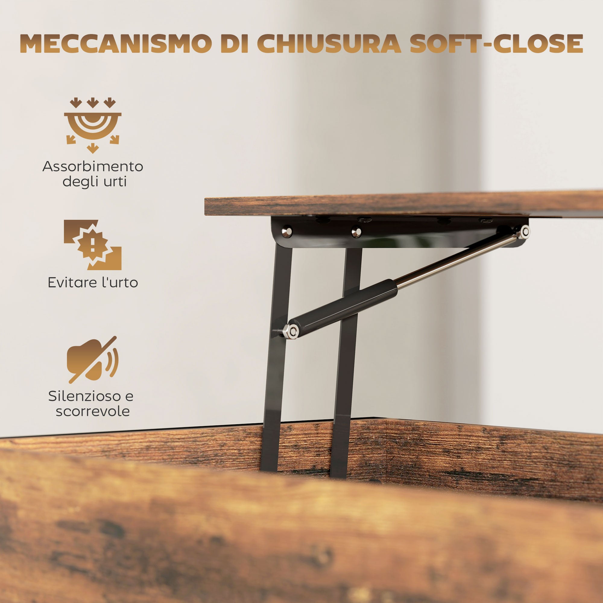 Tavolino da Caffè in Stile Industriale 95x40x46,5 cm con Vano Nascosto e Ripiano in Legno Marrone