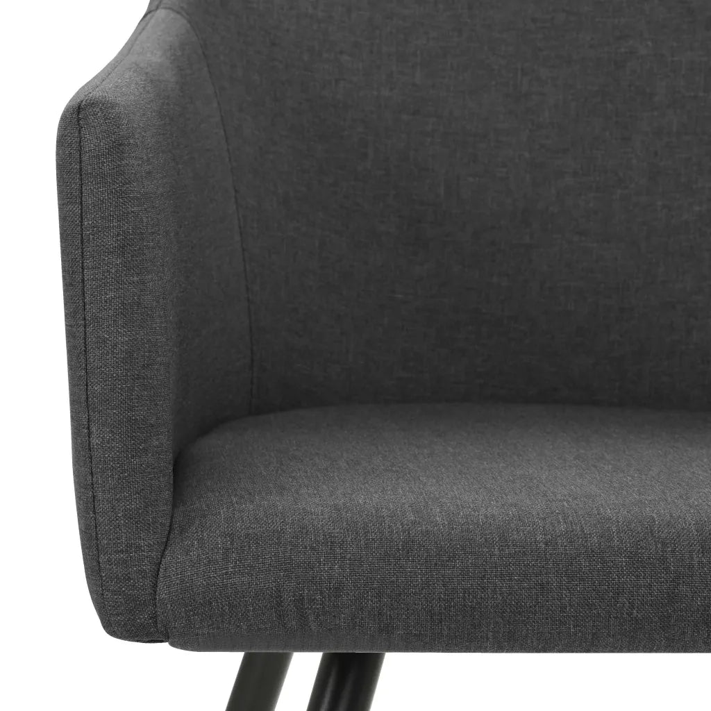 Sedie da Pranzo 4 pz Grigio Scuro in Tessuto 3065672
