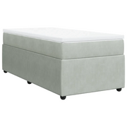 Letto singolo | Letto per adulti | Giroletto a Molle con Materasso Grigio Chiaro 90x200 cm Velluto