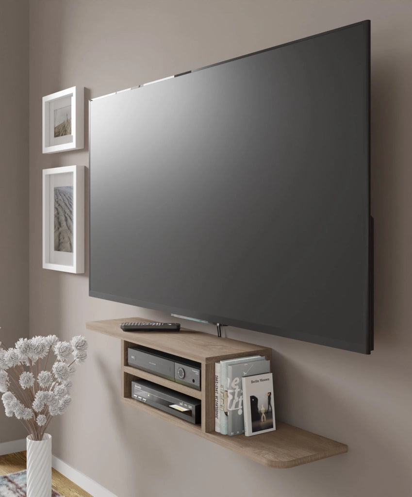 Mobile porta TV sospeso minimal DEDAL cm 90x22x20h  Rovere chiaro