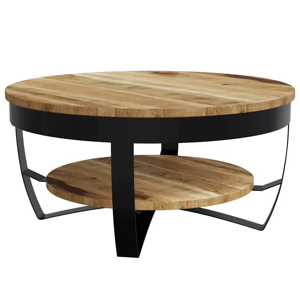 Tavolino da Salotto-Tavolino da soggiorno in Legno Massello Grezzo di Mango 65x32 cm