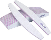 Set di limette per unghie da 100/180 grit, a doppia faccia, curvo, professionale, da 25 pezzi