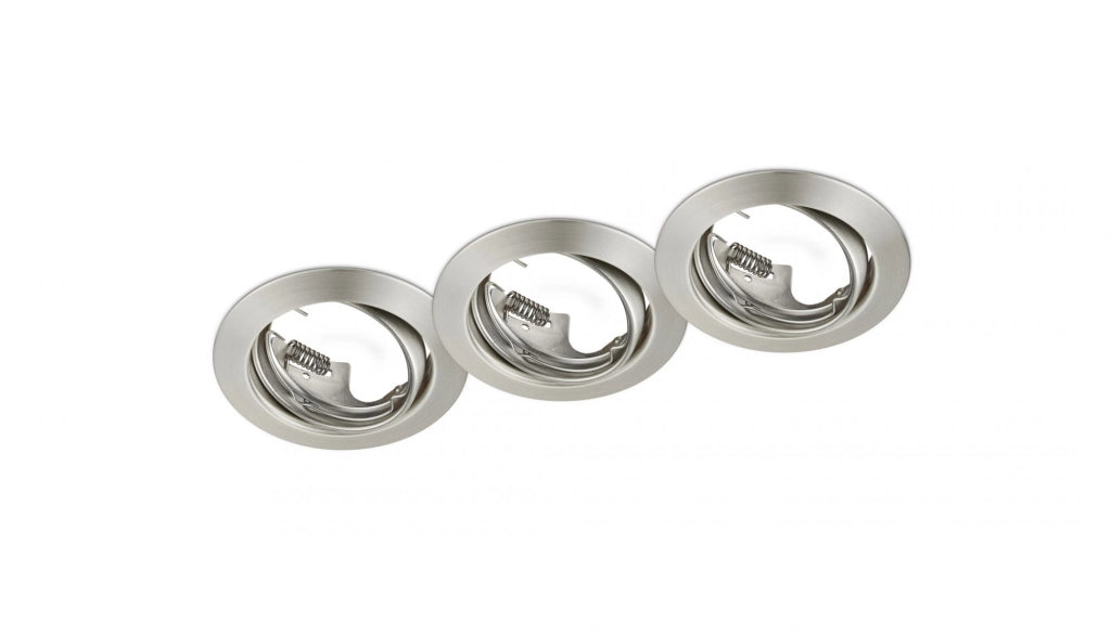 JURA KIT 3 FARETTI DA INCASSO ROTONDI ORIENTABILI ACCIAIO D. 8,3CM ATTACCO GU10