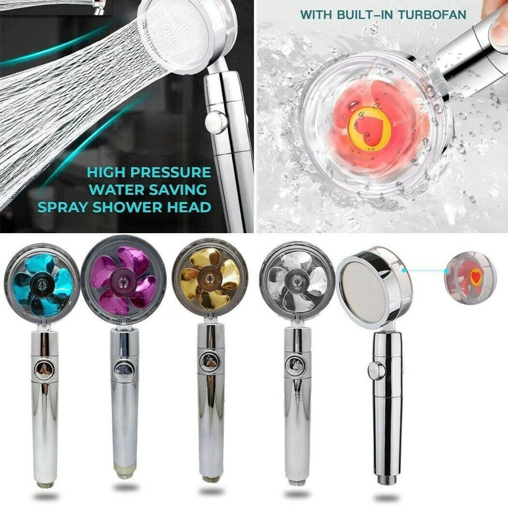Trade Shop - Soffione Doccetta Doccia Con Elica Turbo Vortice Vortex Water Saving Easy Clean -