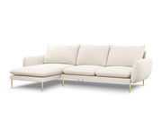 Cosmopolitan Design - Divano angolare sinistro "Vienna" 5 posti in bouclé beige 