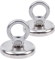 Set di due grandi pesci magnetici con viti - Magnetico neodymium con forza di attrazione di 70 kg - 42 mm