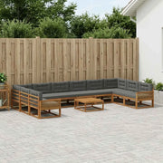 Set di divani da esterno 11 pcs Naturale e Antracite 3382950