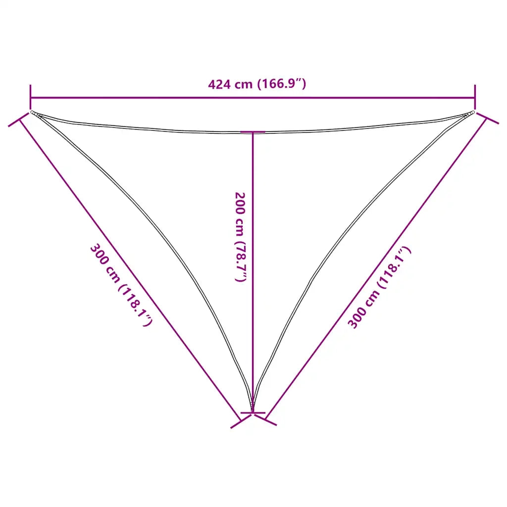 Parasole a Vela Tessuto Oxford Triangolare 3x3x4,24m Arancione 135722