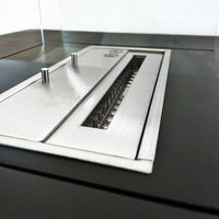 Camino a Bioetanolo da Pavimento 70x70x35 cm Panarea Nero