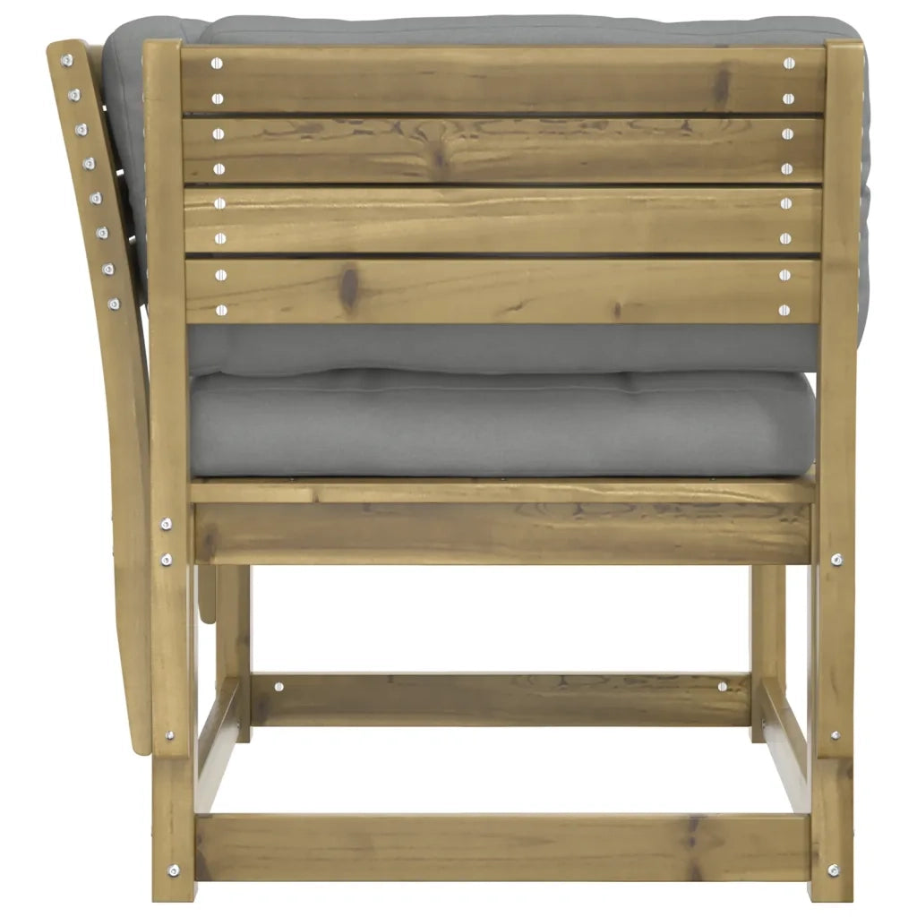 Divano Giardino Braccioli con Cuscini-Sofa da Giardino-Divanetto da esterno Legno di Pino Impregnato