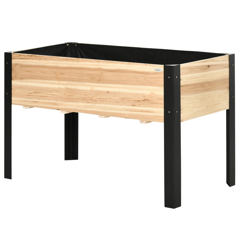 Hochbeet Piantagione Fioriera ¨C zephmum ¨C Legno Massello Acciaio Naturale+Antracite 120x60x74 cm