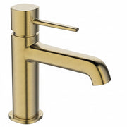 Miscelatore lavabo da appoggio con tappo click-clack – design moderno, finitura oro spazzolato
