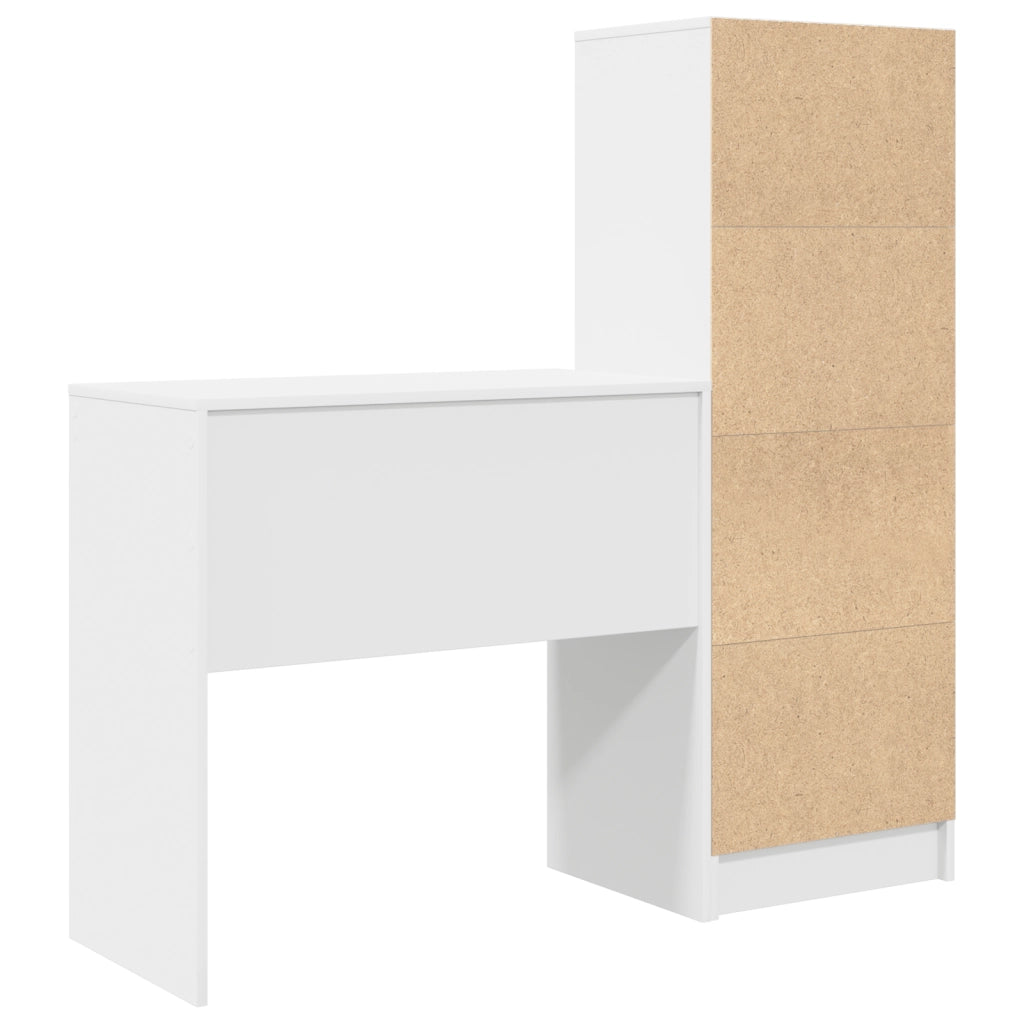 Scrivania con Storage Bianca Legno Ingegnerizzato