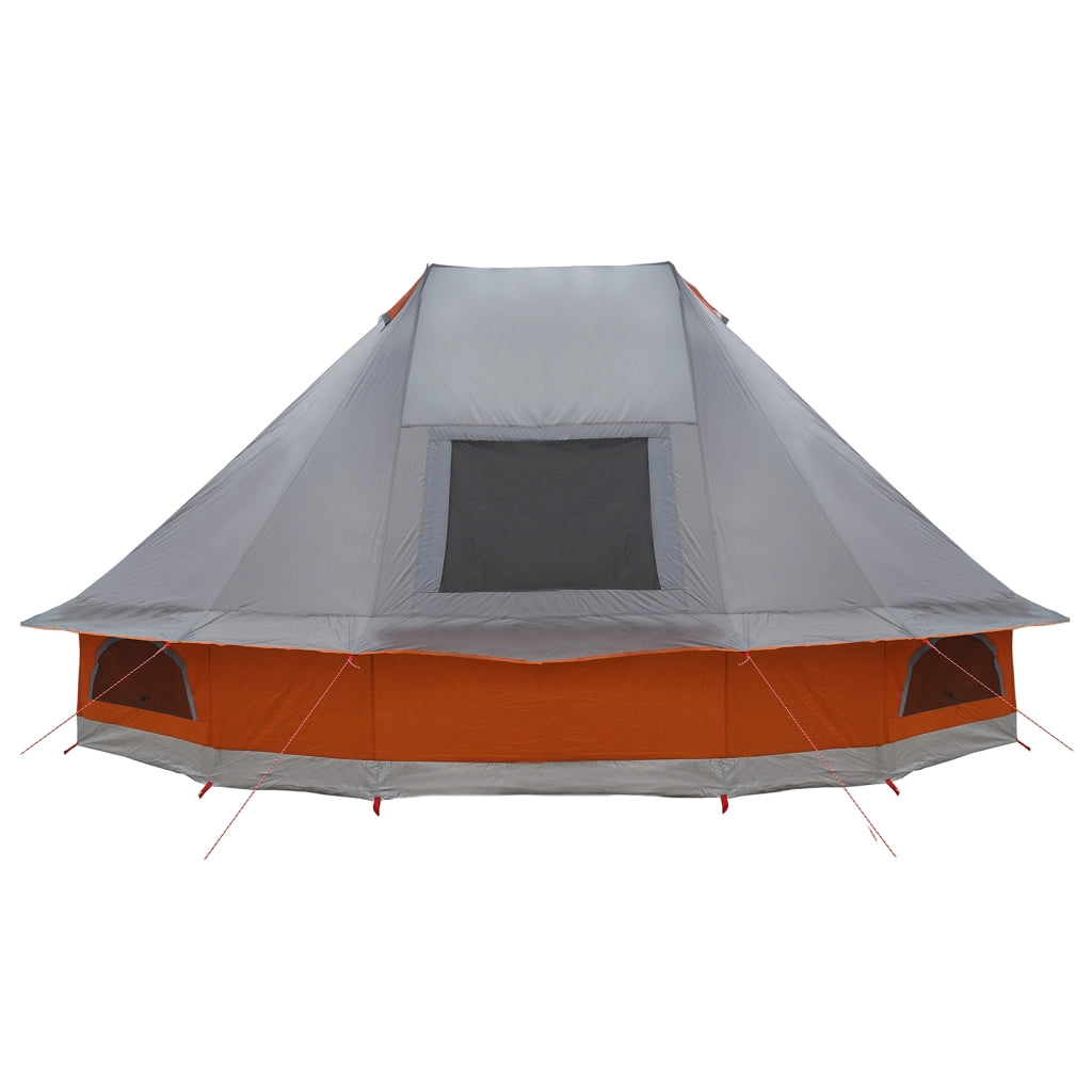 Tenda Familiare Tipi - Grigio e Arancione, per 10 Persone, Impermeabile