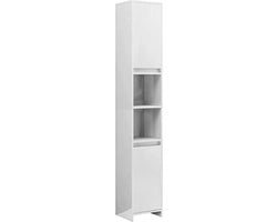 Cassettiera Bagno Alta - Cassettiera a Colonna Bagno - Cassettiera a Colonna in Piedi - Piccola Cassettiera con Porte - Bianca