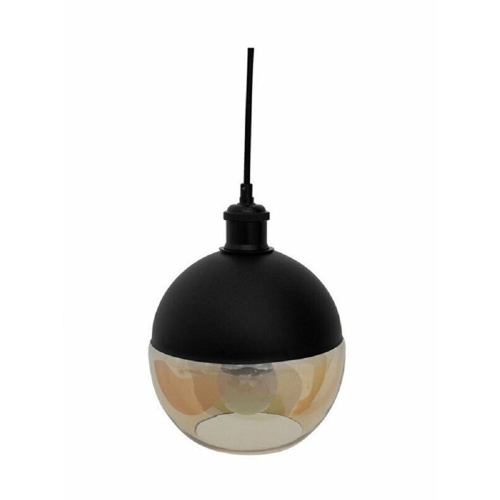 Trade Shop - Lampadario A Sospensione Vintage Da Soffitto Attacco E27 Effetto Ambrato Lp-12n -