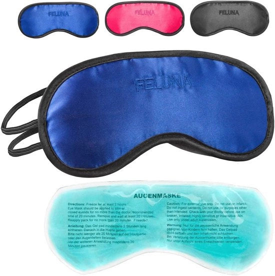 Maschera da Sonno con Cuscino Freddo per Migliorare la Qualità del Sonno - Maschera Oculare Ergonomica per Rilassamento, Migraine e Allergie