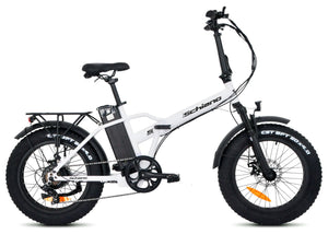 Fat pieghevole 20" alluminio forcella ammortizzata  12.5 ah LCD Bianca