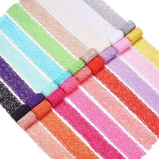 Tessuto ribattuto elastico - larghezza 3,5 cm - 18 rotoli - per fascette/ cuffie - esperienza artigianale creativa - decorazione per bordo