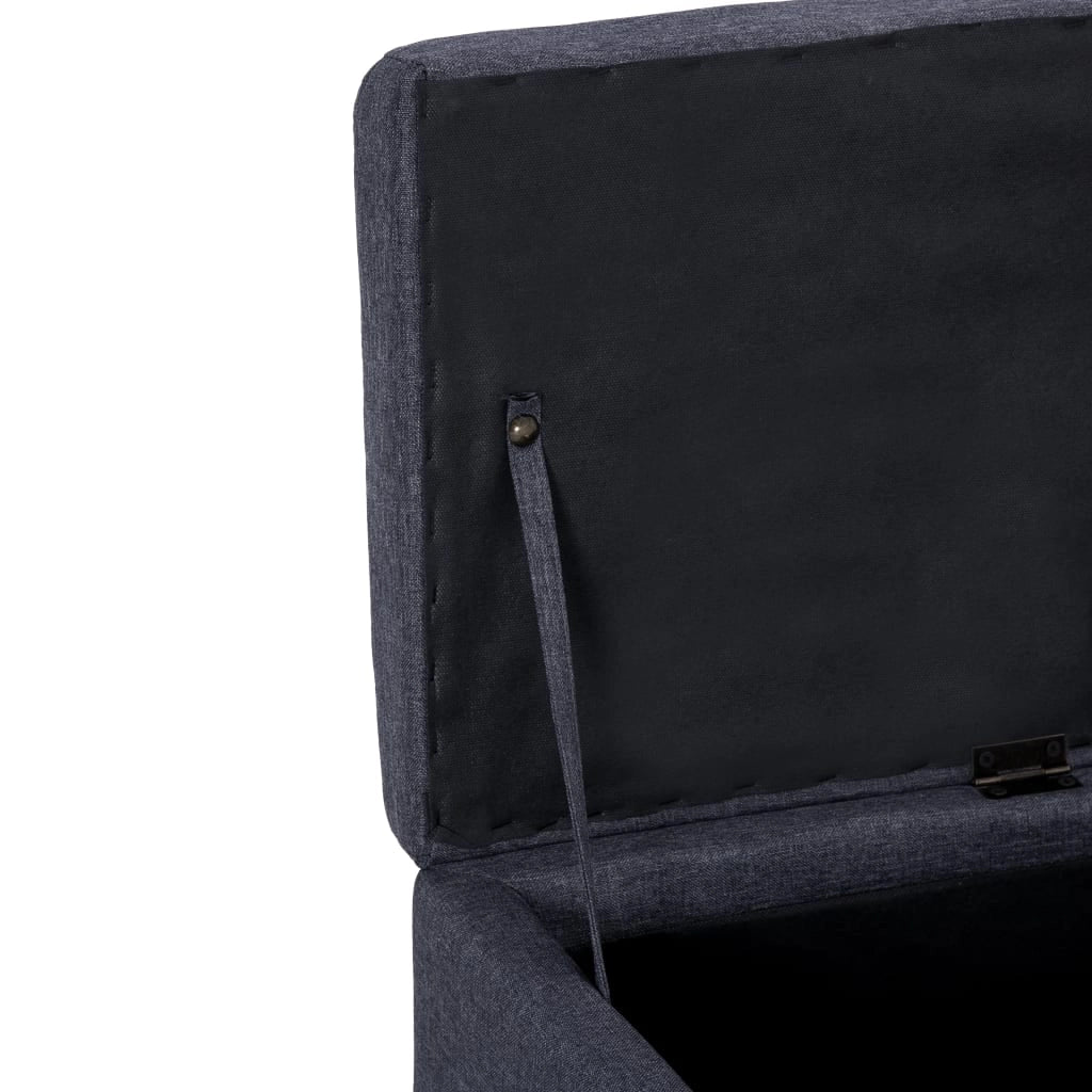 Panca con vano contenitore 116 cm poliestere grigio scuro 02_0010965
