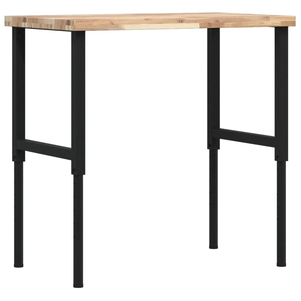 vidaXL Banco Lavoro 100x60x(73-99,5) cm Legno di Acacia Rettangolare