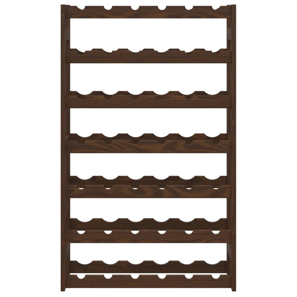 Portabottiglie per 42 Bottiglie Marrone Legno Massello di Pino 373392