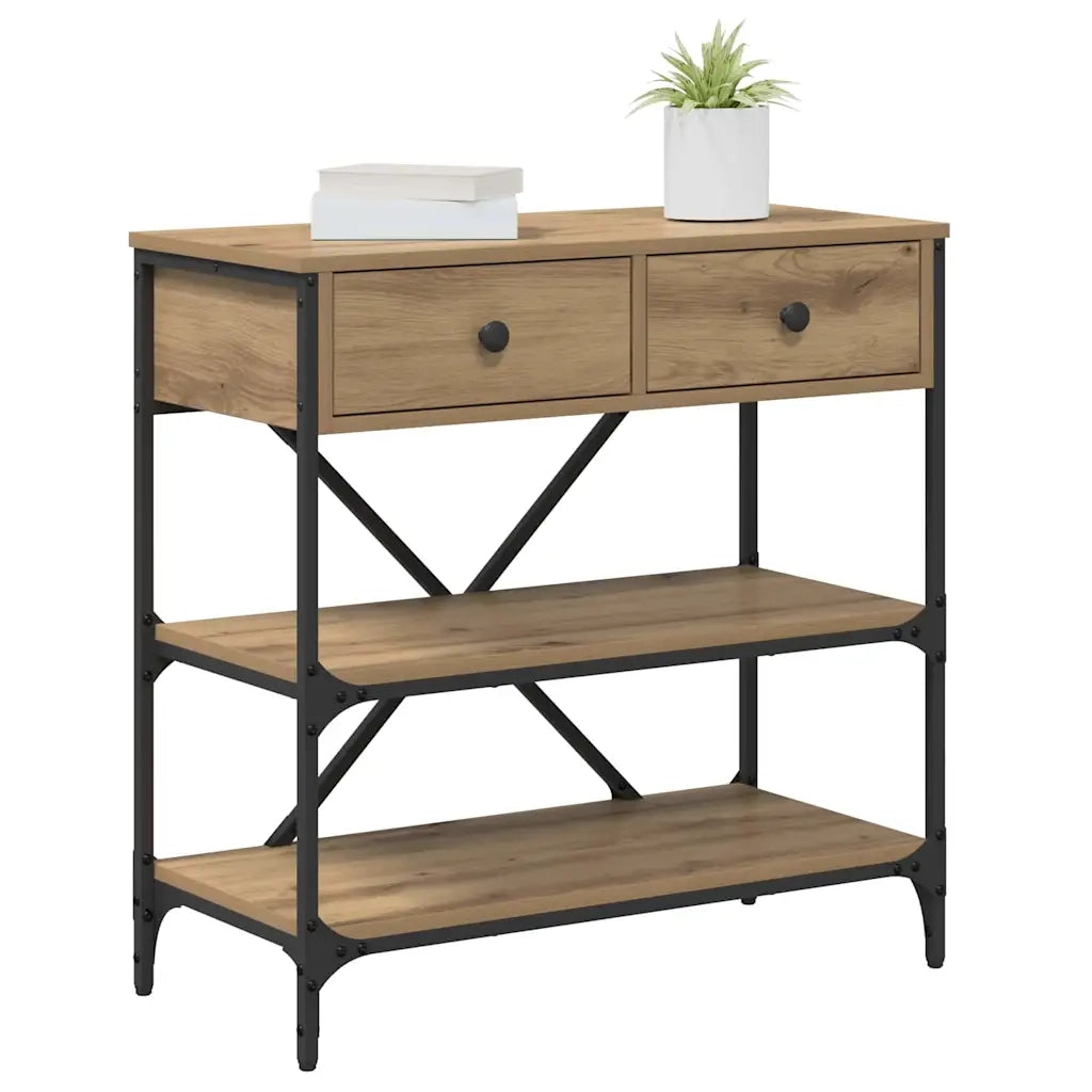 Tavolo Consolle | Tavolo d'Ingresso con cassetto Marrone 75 x 34,5 x 75 cm legno