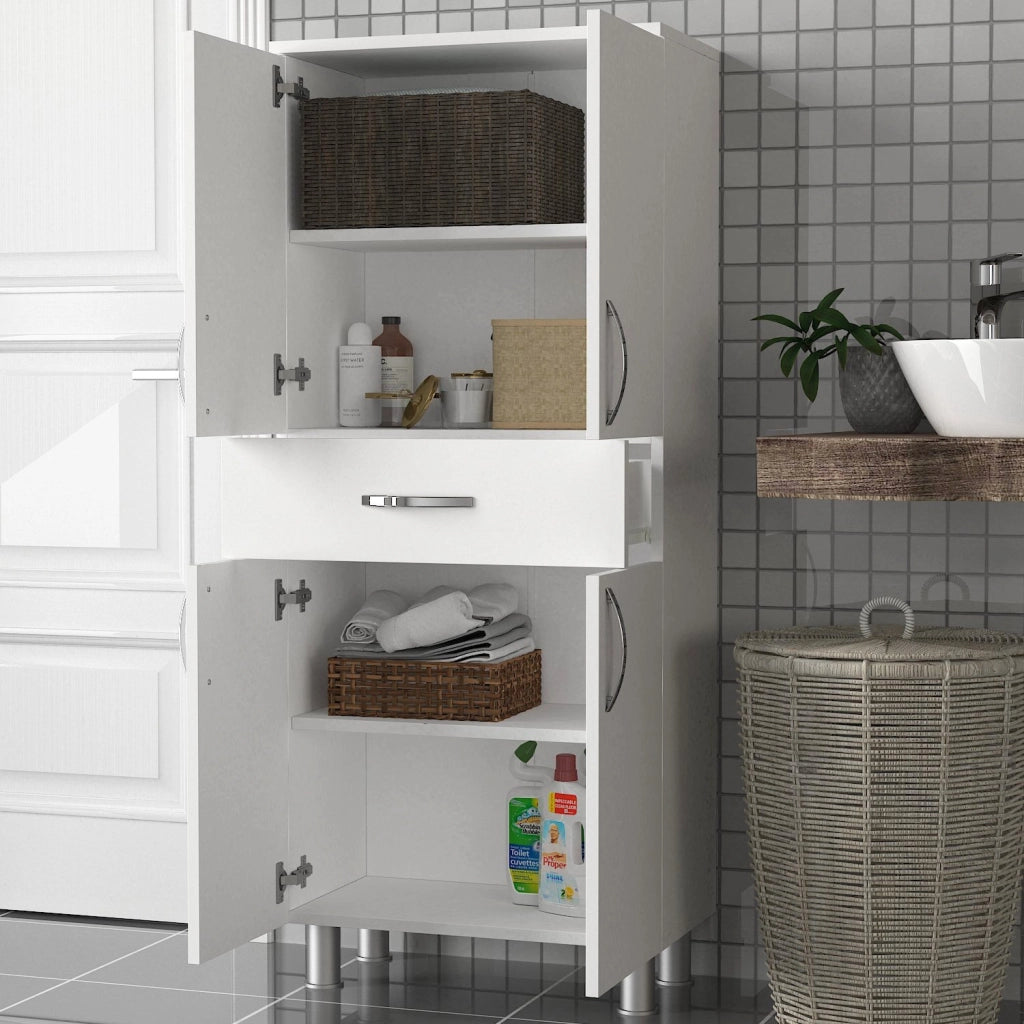 Iolana, Armadio Multiuso Grande 4 Ripiani, 59x140h cm Bianco
