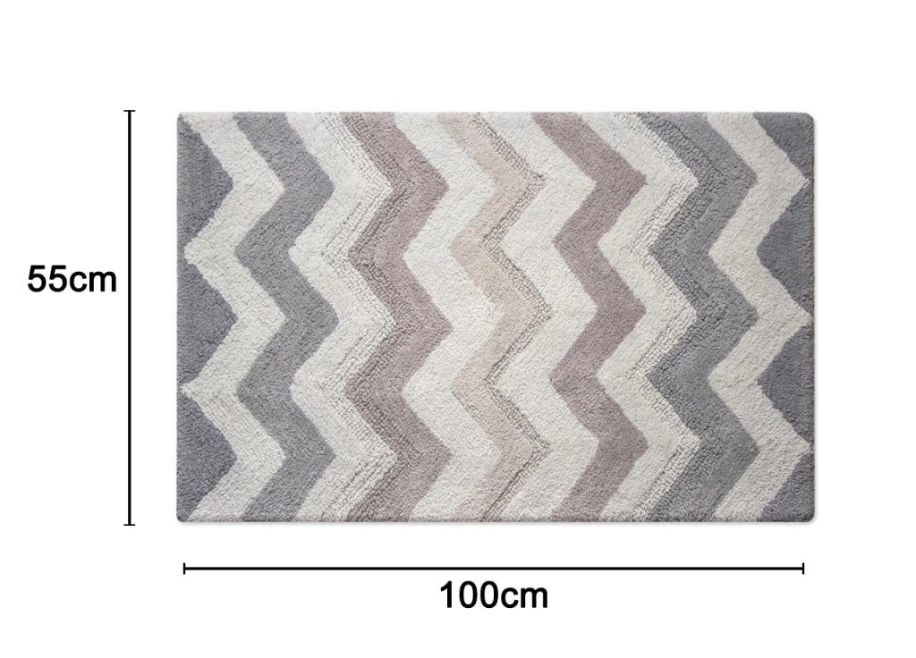 Tappeto Casa Bagno Cotone Spugna Morbida Antiscivolo Tono Su Tono Corner - 55x100 - Carbone