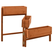 Fioriera | Cassetta per fiori | Vaso Giardino Pieghevole Arancione 60x14x75 cm Legno Abete